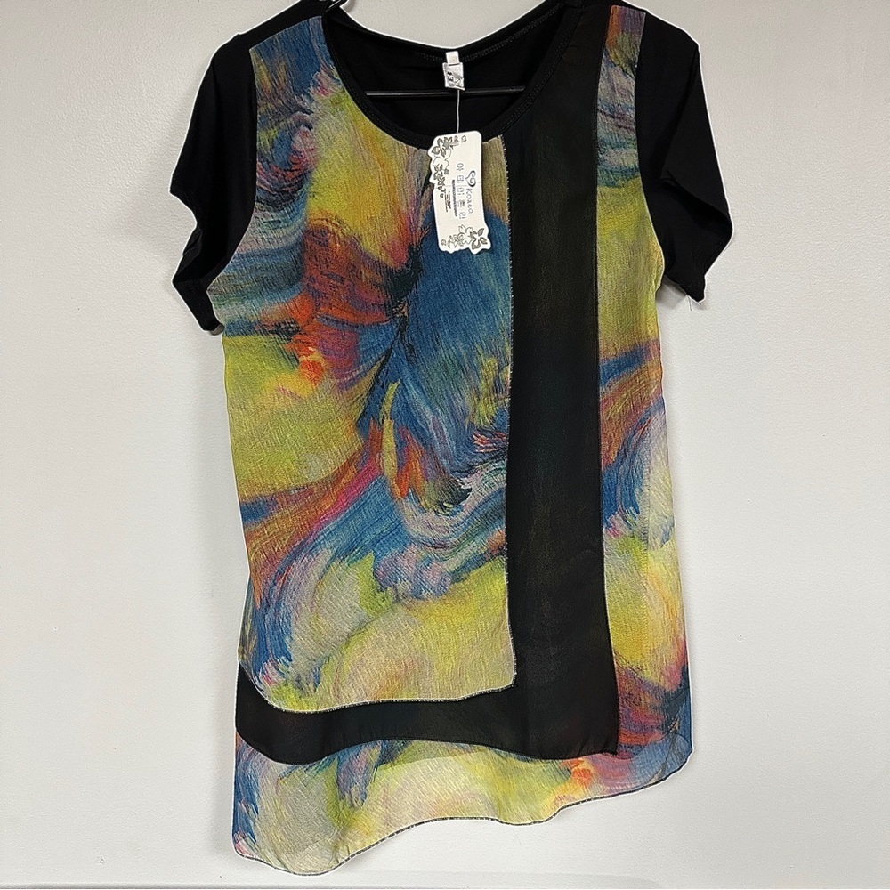 Korea tunic, multi color, layered tunic/ top., Washable  XL NWT